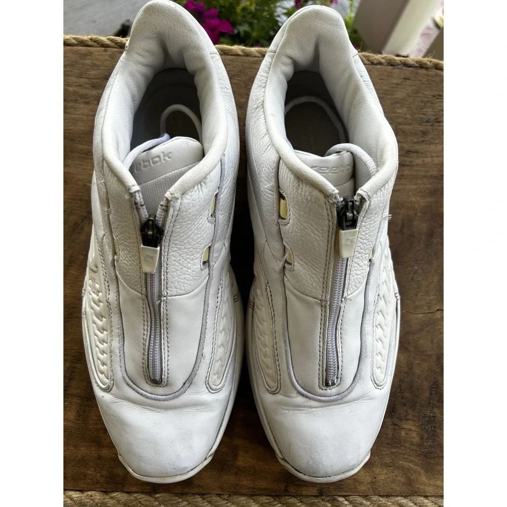 New Balance RB602 Mens 11 White Leather Zip Walking Shoes Comfort Sneakers